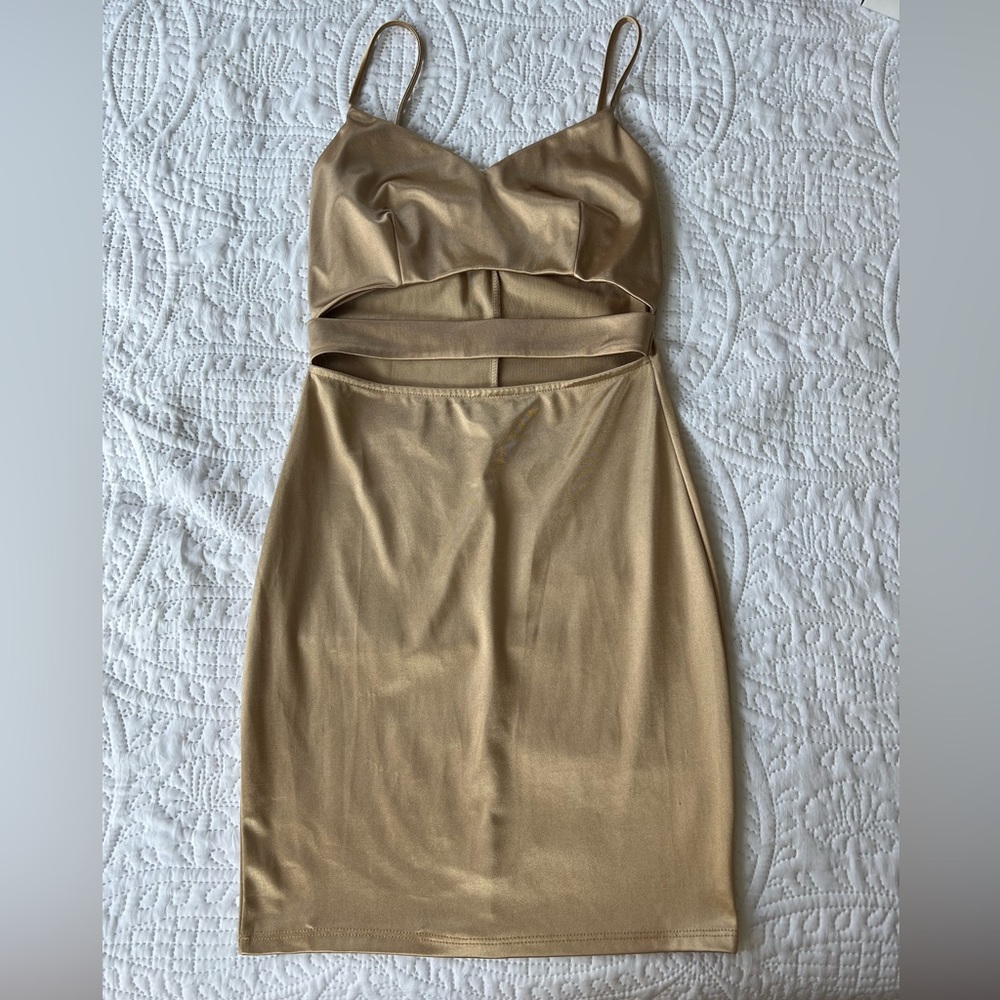 Used gold satin dress (one size)
